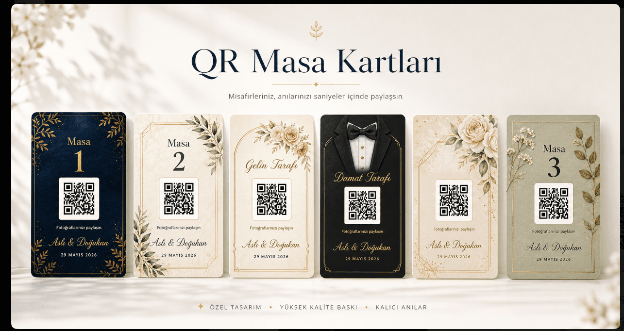 QR masa kartları tasarım örnekleri